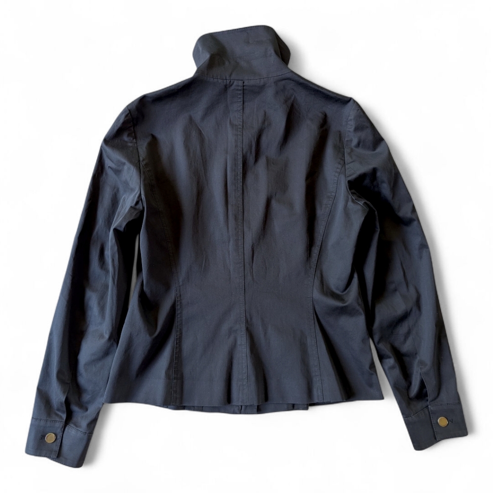 Talbots Black Structured Stand Collar Jacket Sz 6 | Clean Lines | Italian Fabric - Picture 3 of 11